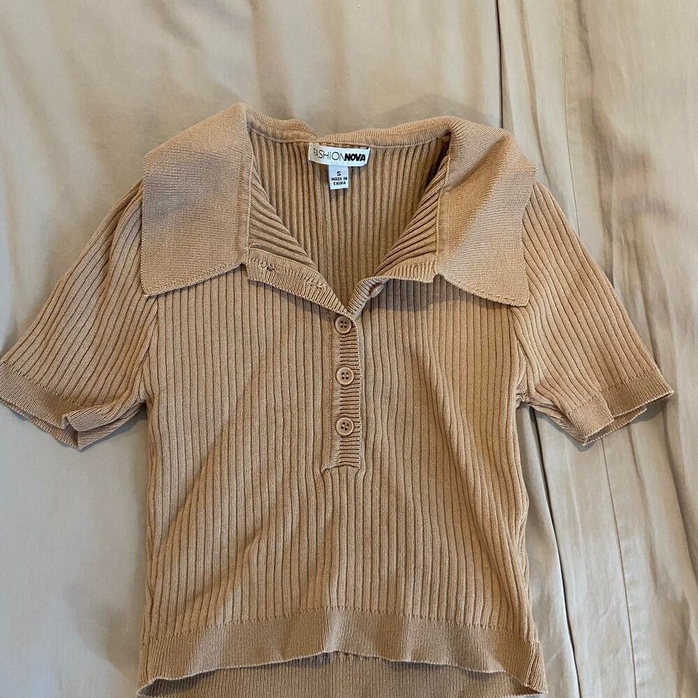 Fashion-nova Women's Tan Crop-top - Picture 3 of 4